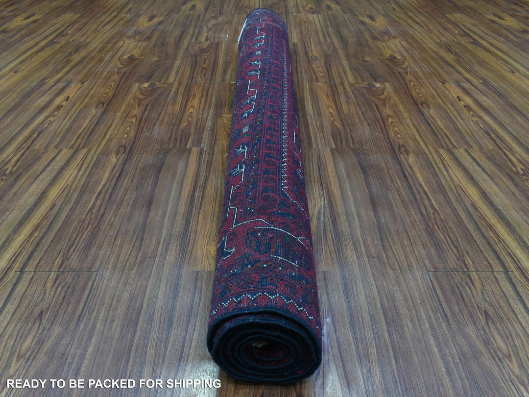 4'10" x 6'7" New Hand Knotted Red Wool Rectangle Oriental Rug - MOA10272777