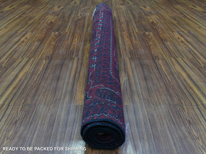 4'10" x 6'7" New Hand Knotted Red Wool Rectangle Oriental Rug - MOA10272777