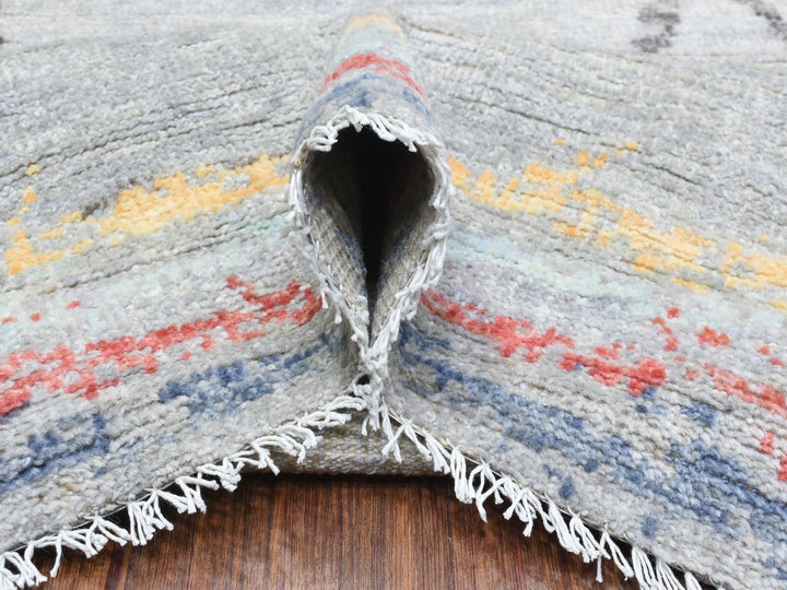 10'0" x 13'9" New Hand Knotted Grey Wool Rectangle Oriental Rug - MOA10272783