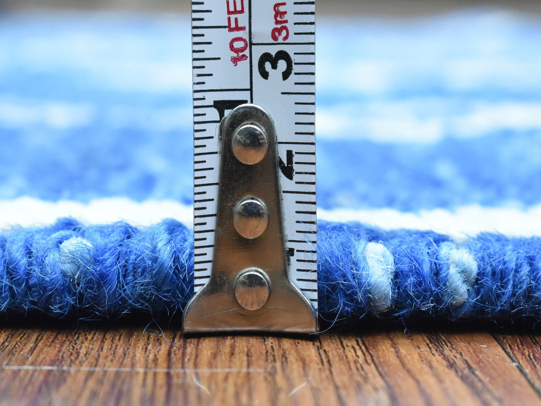 2'8" x 15'4" New Hand Knotted Blue Wool Runner Oriental Rug - MOA10272784
