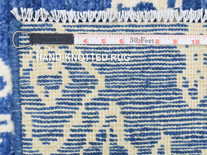 2'8" x 15'4" New Hand Knotted Blue Wool Runner Oriental Rug - MOA10272784