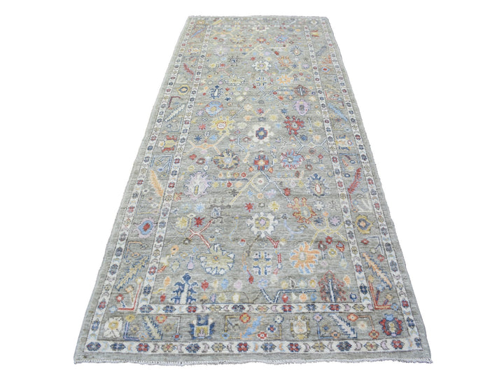 4'4" x 10'0" New Hand Knotted Brown Wool Runner Oriental Rug - MOA10272790