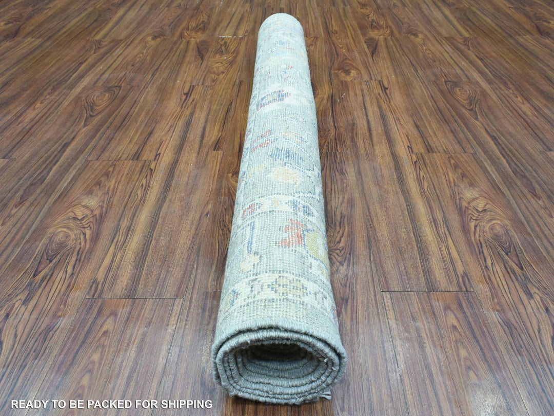 4'4" x 10'0" New Hand Knotted Brown Wool Runner Oriental Rug - MOA10272790