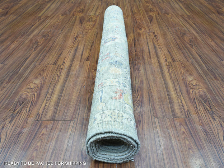 4'4" x 10'0" New Hand Knotted Brown Wool Runner Oriental Rug - MOA10272790