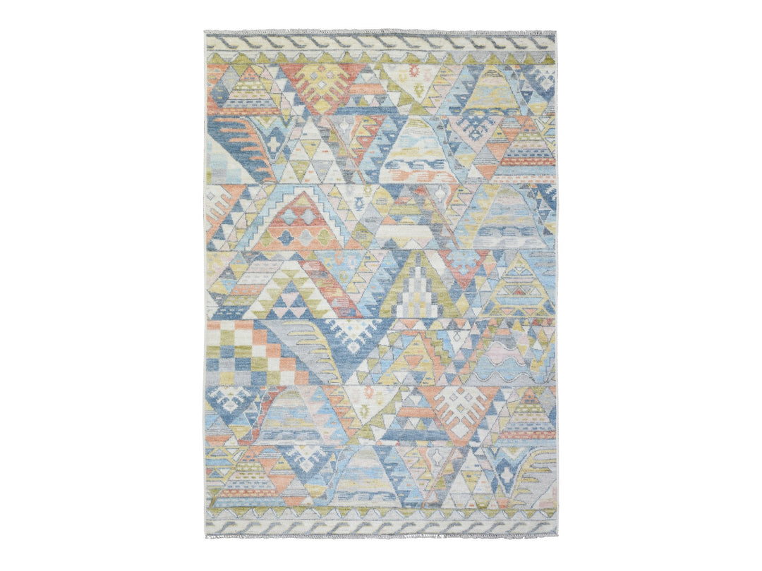 6'1" x 8'8" New Hand Knotted Multicolored Wool Rectangle Oriental Rug - MOA10272795