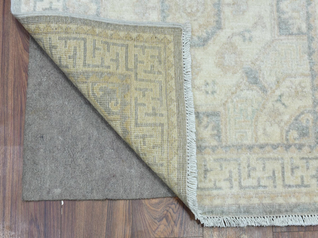 2'9" x 18'9" New Hand Knotted Ivory Wool Runner Oriental Rug - MOA10272797