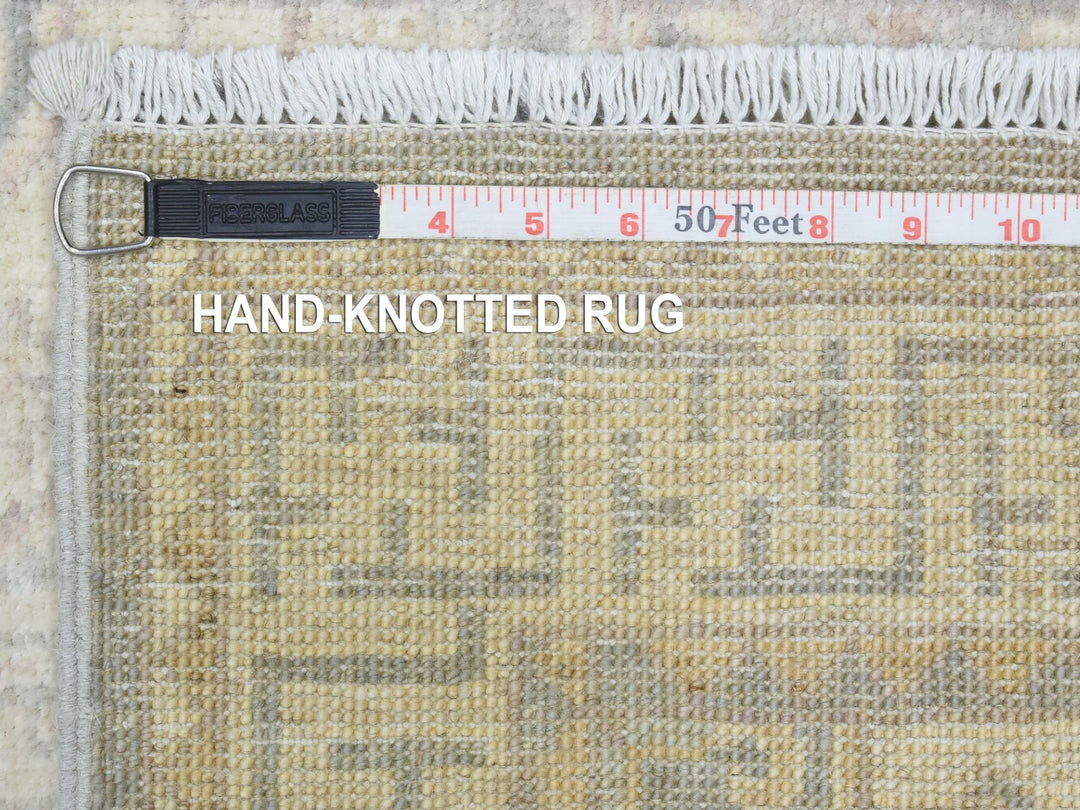 2'9" x 18'9" New Hand Knotted Ivory Wool Runner Oriental Rug - MOA10272797