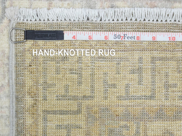 2'9" x 18'9" New Hand Knotted Ivory Wool Runner Oriental Rug - MOA10272797