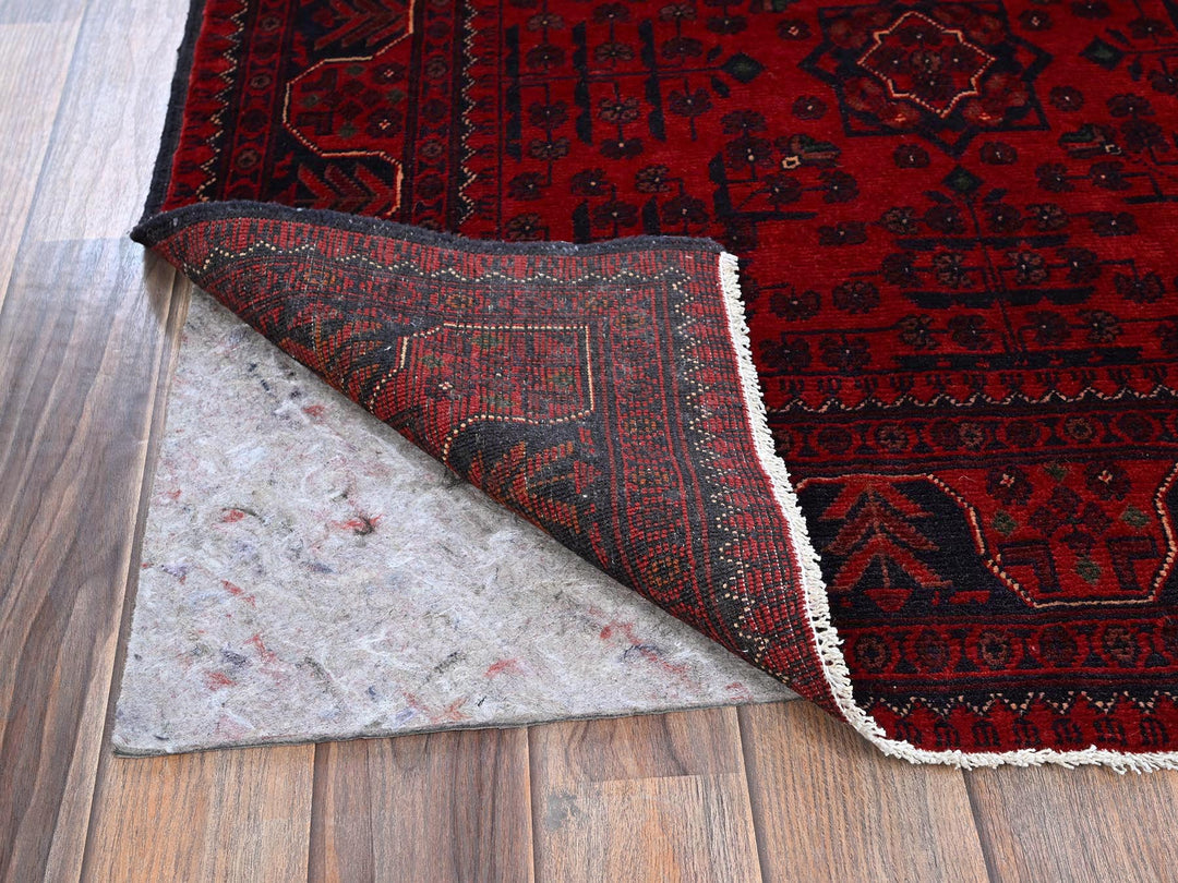 3'4" x 5'0" New Hand Knotted Red Wool Rectangle Oriental Rug - MOA102727