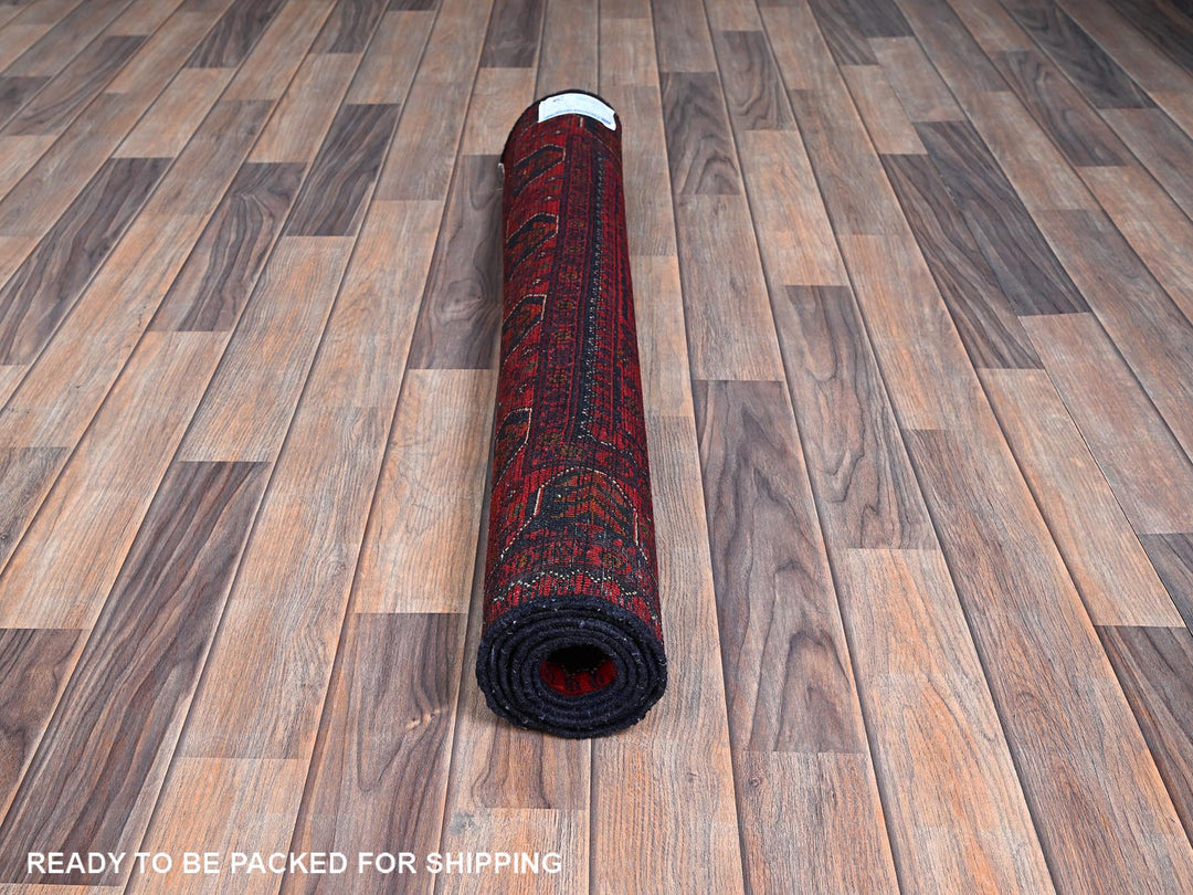 3'4" x 5'0" New Hand Knotted Red Wool Rectangle Oriental Rug - MOA102727