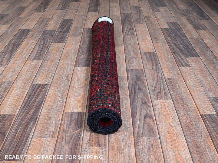 3'4" x 5'0" New Hand Knotted Red Wool Rectangle Oriental Rug - MOA102727