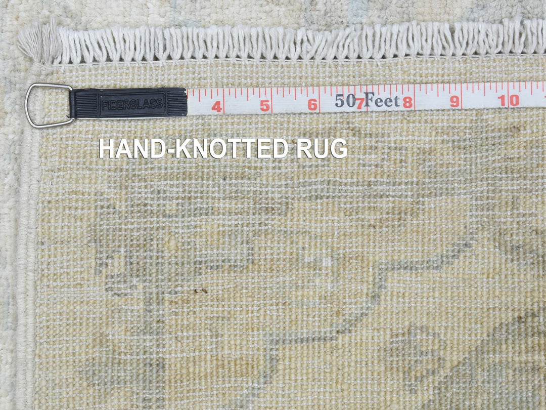 2'6" x 19'4" New Hand Knotted Ivory Wool Runner Oriental Rug - MOA10272801