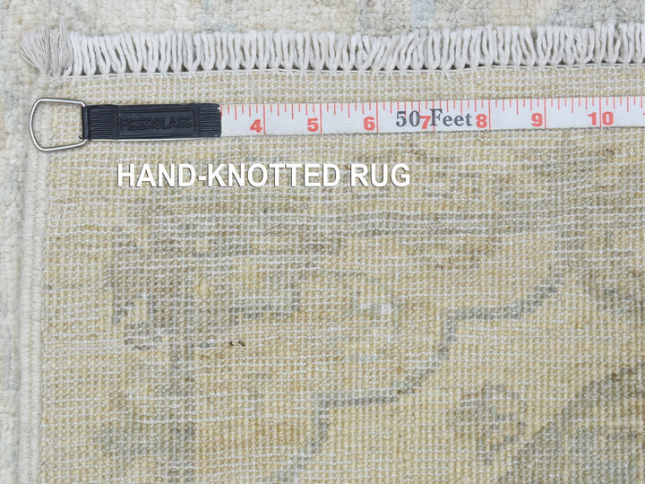 2'6" x 19'4" New Hand Knotted Ivory Wool Runner Oriental Rug - MOA10272801