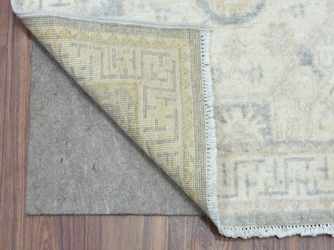 2'9" x 18'9" New Hand Knotted Ivory Wool Runner Oriental Rug - MOA10272802
