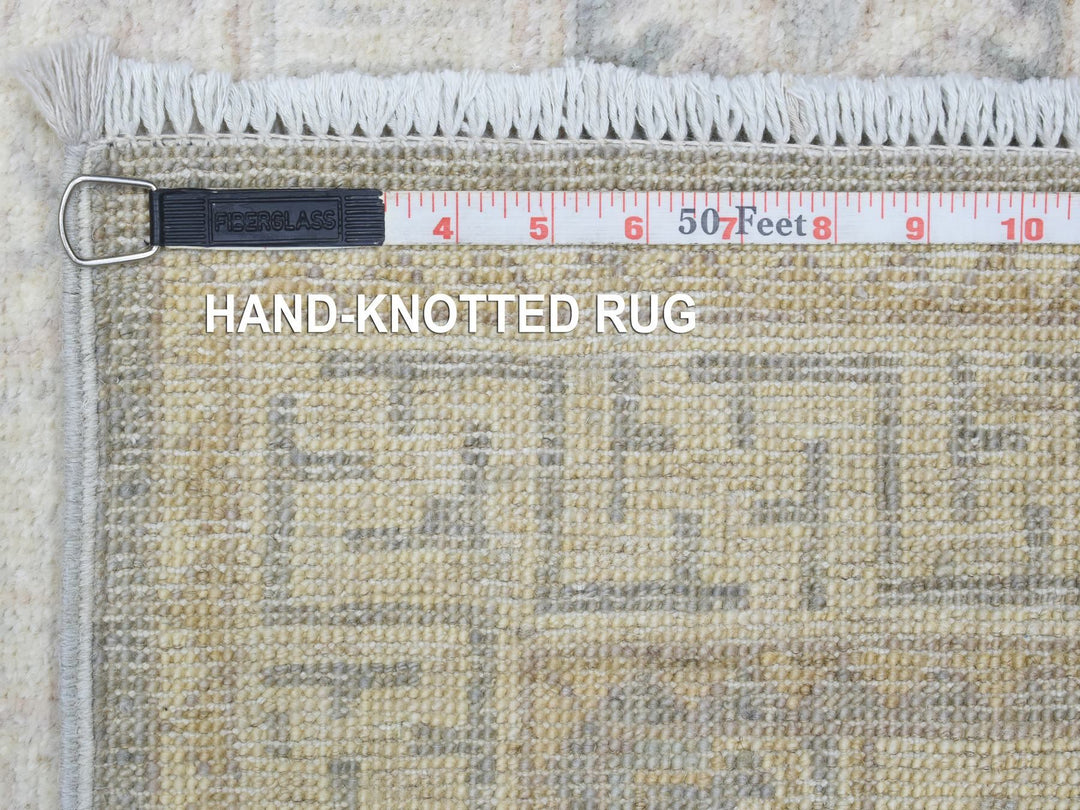 2'9" x 18'9" New Hand Knotted Ivory Wool Runner Oriental Rug - MOA10272802