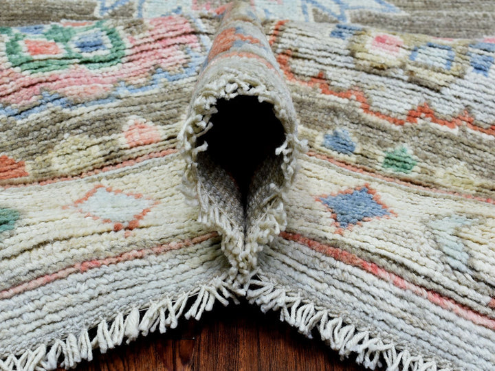 8'2" x 10'3" New Hand Knotted Grey Wool Rectangle Oriental Rug - MOA10272820
