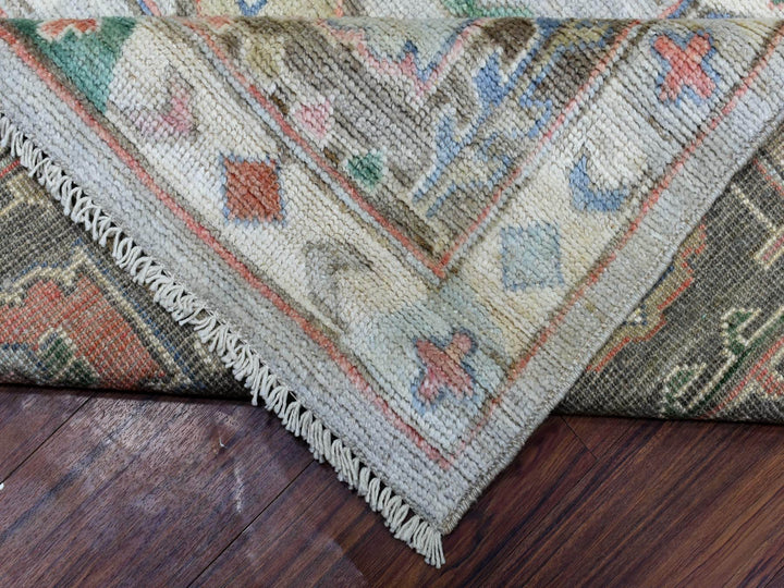 8'2" x 10'3" New Hand Knotted Grey Wool Rectangle Oriental Rug - MOA10272820