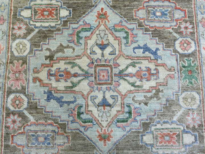 8'2" x 10'3" New Hand Knotted Grey Wool Rectangle Oriental Rug - MOA10272820