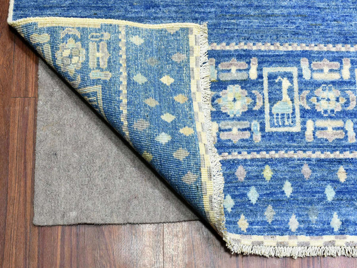 10'2" x 13'7" New Hand Knotted Blue Wool Rectangle Oriental Rug - MOA10272821