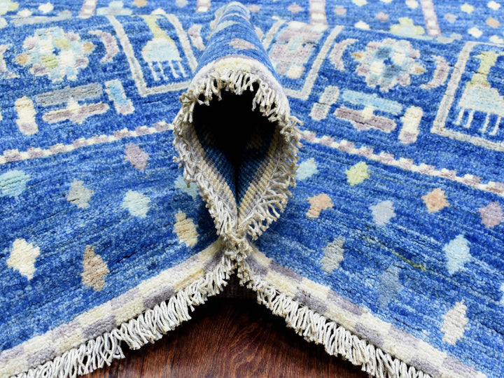 10'2" x 13'7" New Hand Knotted Blue Wool Rectangle Oriental Rug - MOA10272821