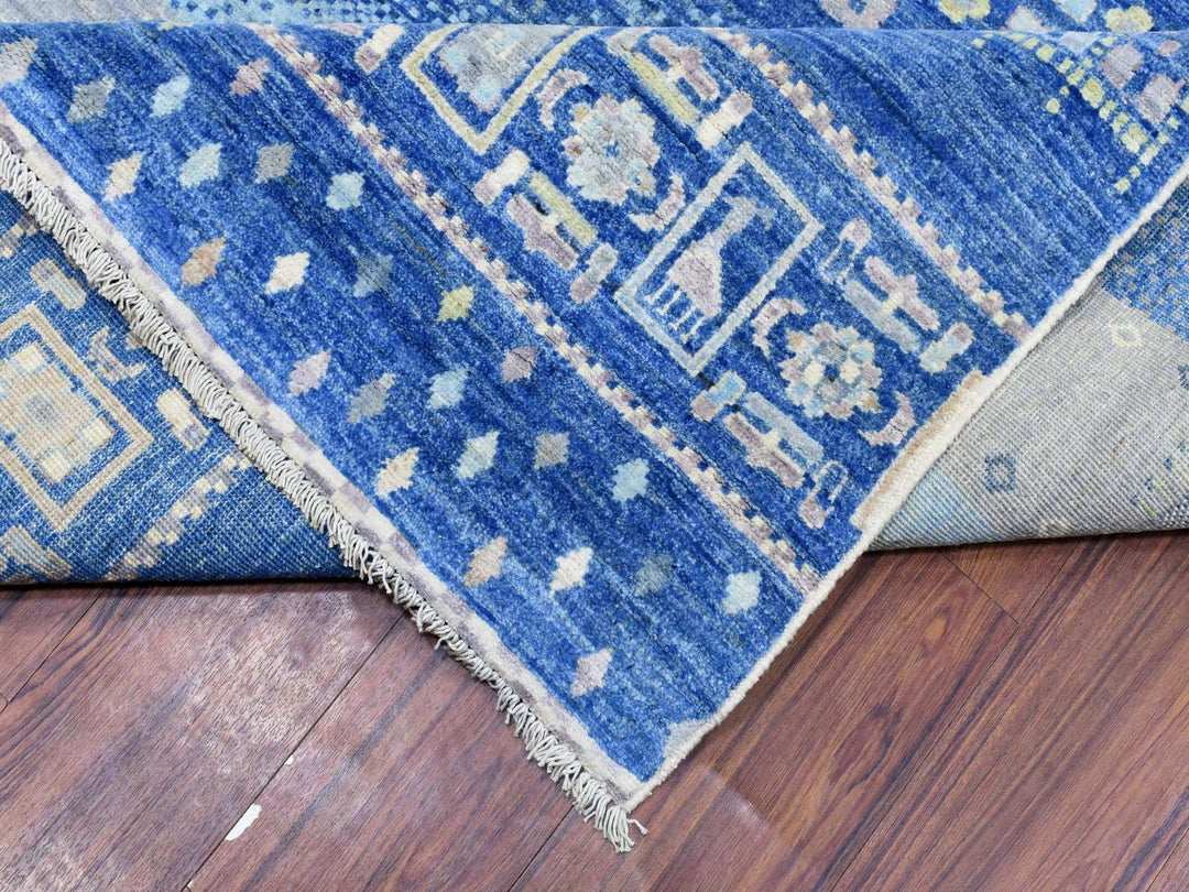 10'2" x 13'7" New Hand Knotted Blue Wool Rectangle Oriental Rug - MOA10272821