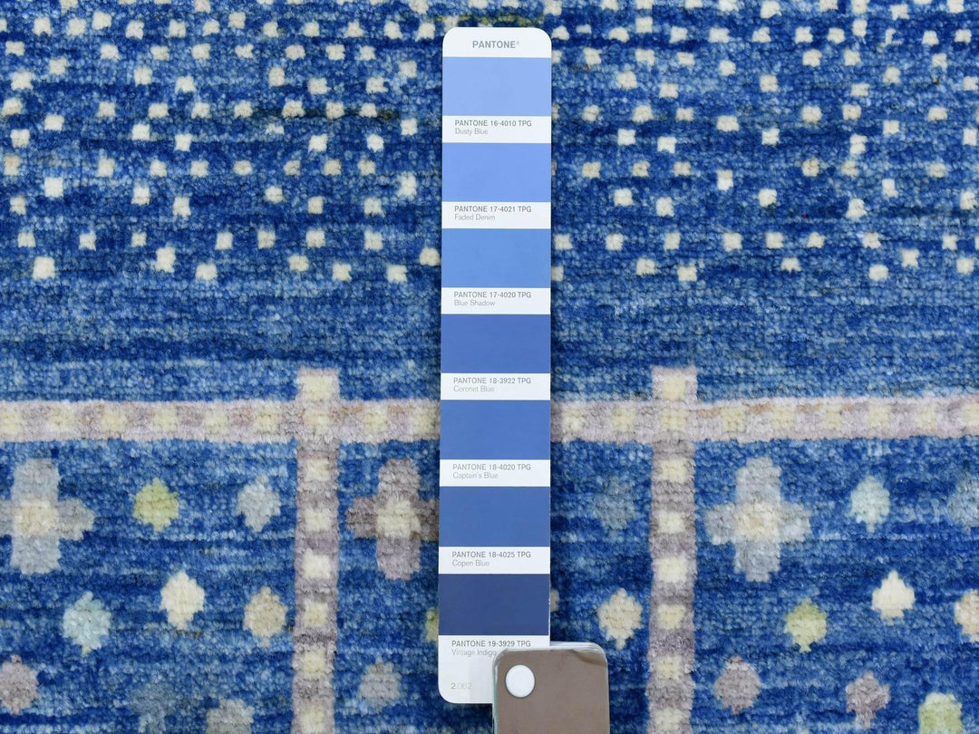 10'2" x 13'7" New Hand Knotted Blue Wool Rectangle Oriental Rug - MOA10272821