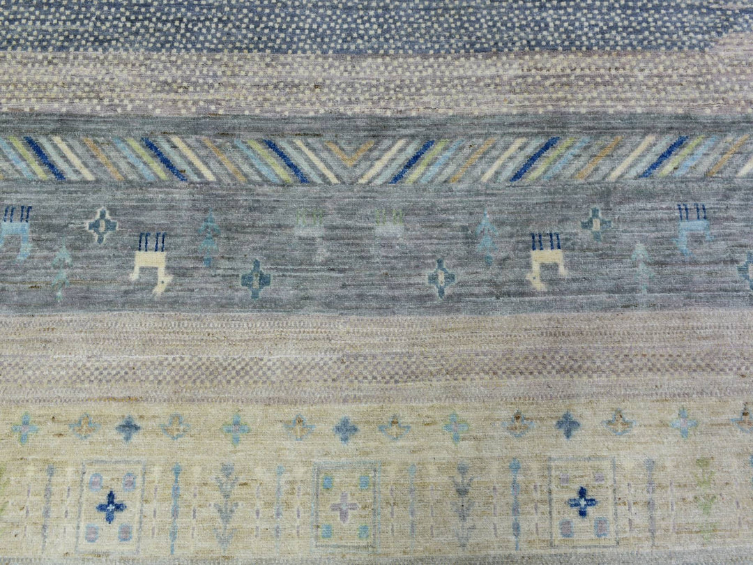 10'2" x 13'7" New Hand Knotted Blue Wool Rectangle Oriental Rug - MOA10272821