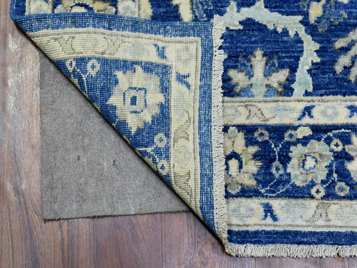 4'0" x 11'8" New Hand Knotted Blue Wool Runner Oriental Rug - MOA10272827
