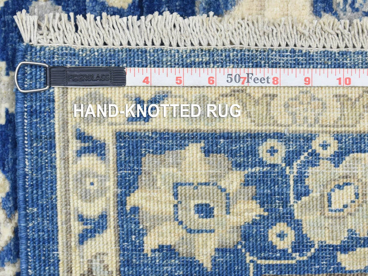4'0" x 11'8" New Hand Knotted Blue Wool Runner Oriental Rug - MOA10272827