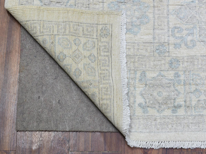 4'0" x 11'8" New Hand Knotted Ivory Wool Runner Oriental Rug - MOA10272830
