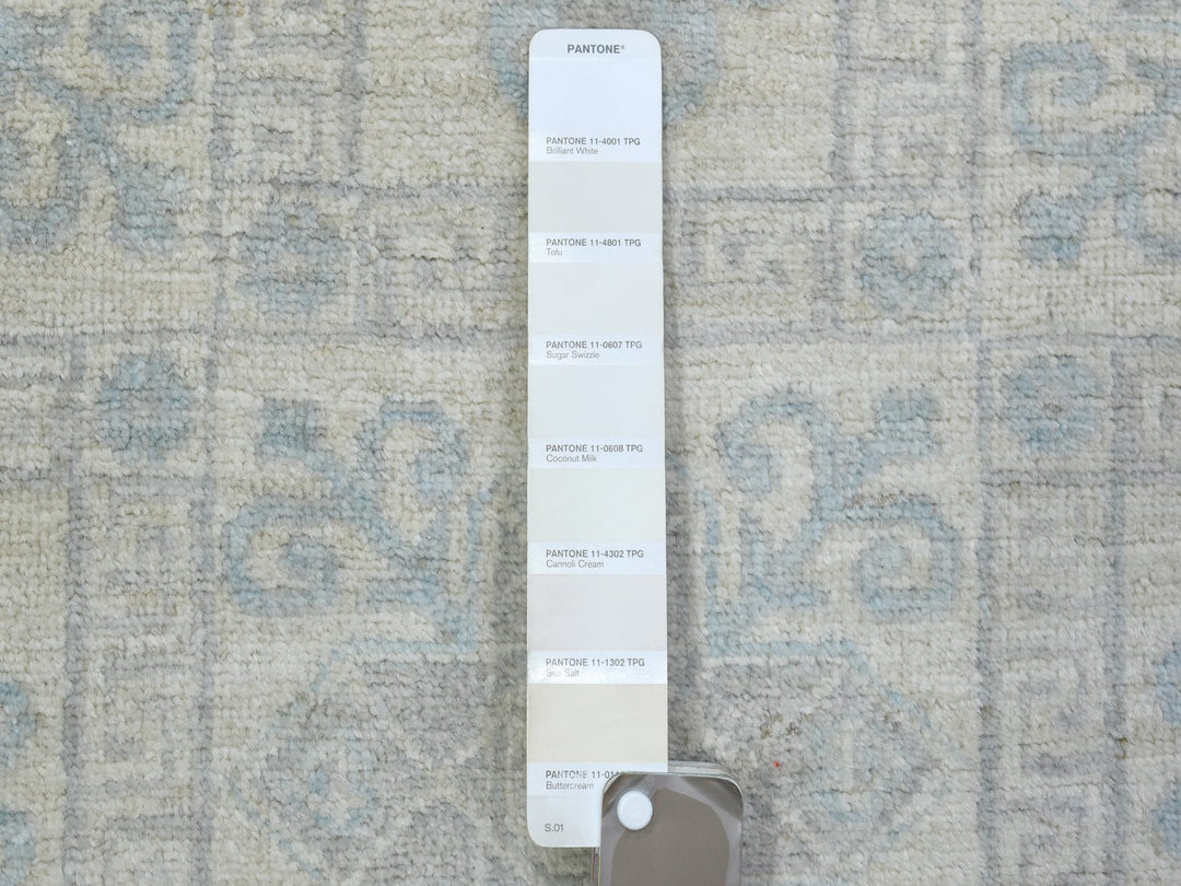 4'0" x 11'8" New Hand Knotted Ivory Wool Runner Oriental Rug - MOA10272830