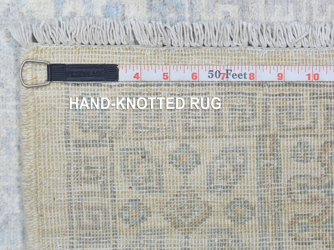 4'0" x 11'8" New Hand Knotted Ivory Wool Runner Oriental Rug - MOA10272830