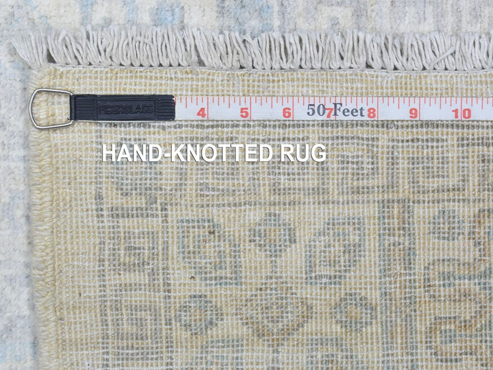 4'0" x 11'8" New Hand Knotted Ivory Wool Runner Oriental Rug - MOA10272830