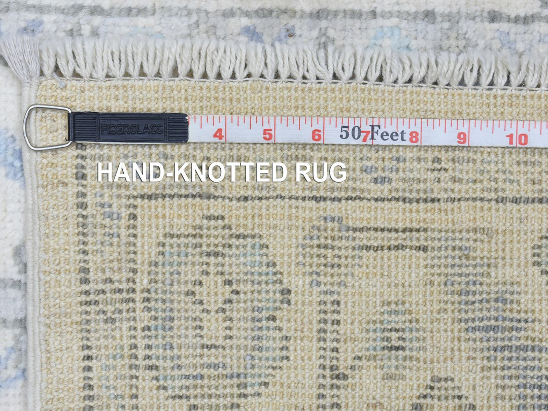 2'8" x 15'4" New Hand Knotted Ivory Wool Runner Oriental Rug - MOA10272837