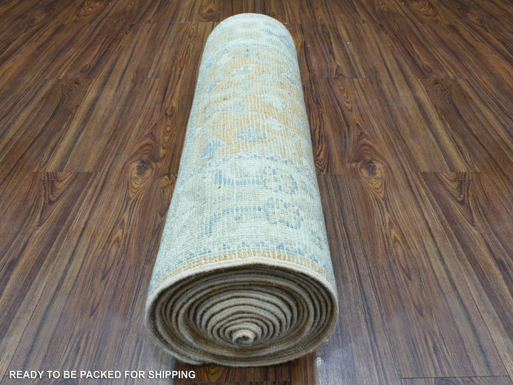 2'6" x 19'2" New Hand Knotted Orange Wool Runner Oriental Rug - MOA10272838