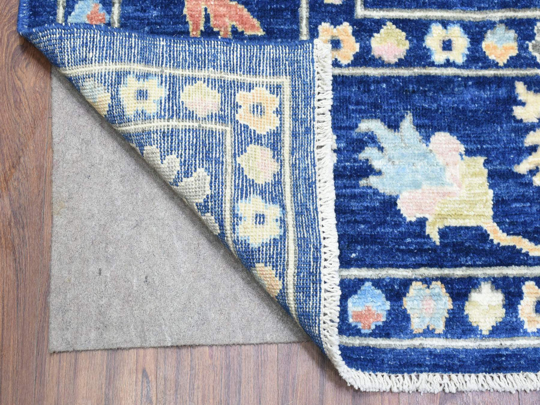 9'2" x 11'5" New Hand Knotted Blue Wool Rectangle Oriental Rug - MOA10272867
