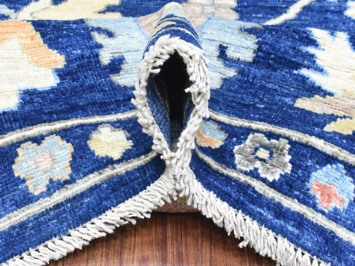 9'2" x 11'5" New Hand Knotted Blue Wool Rectangle Oriental Rug - MOA10272867