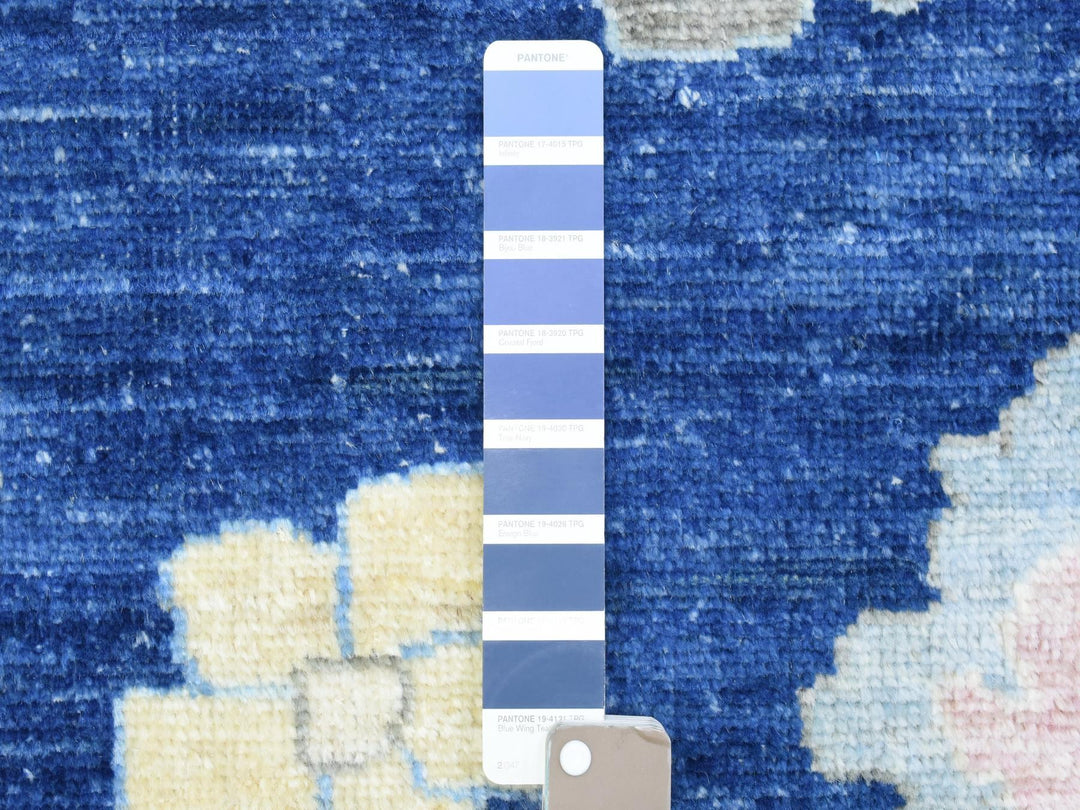 9'2" x 11'5" New Hand Knotted Blue Wool Rectangle Oriental Rug - MOA10272867