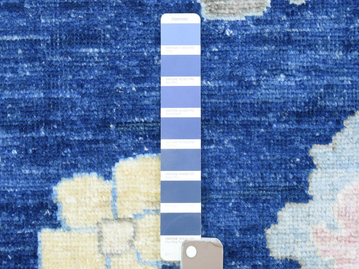 9'2" x 11'5" New Hand Knotted Blue Wool Rectangle Oriental Rug - MOA10272867