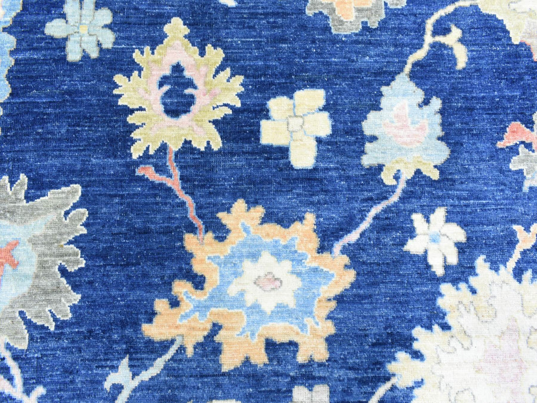 9'2" x 11'5" New Hand Knotted Blue Wool Rectangle Oriental Rug - MOA10272867