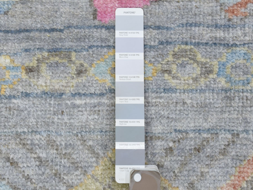 9'1" x 11'8" New Hand Knotted Grey Wool Runner Oriental Rug - MOA10272872