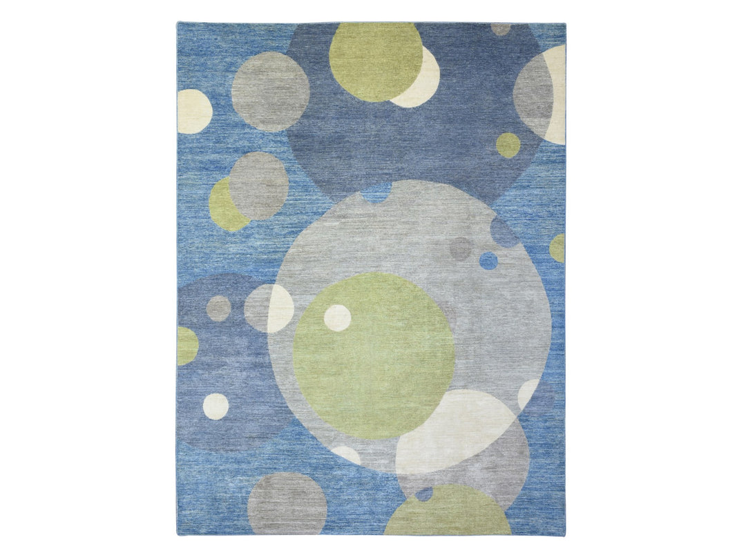 9'1" x 12'0" New Hand Knotted Multicolored Wool Rectangle Oriental Rug - MOA10272883
