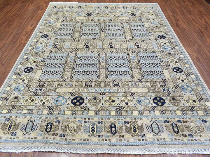 8'0" x 9'9" New Hand Knotted Beige Wool Rectangle Oriental Rug - MOA10272884