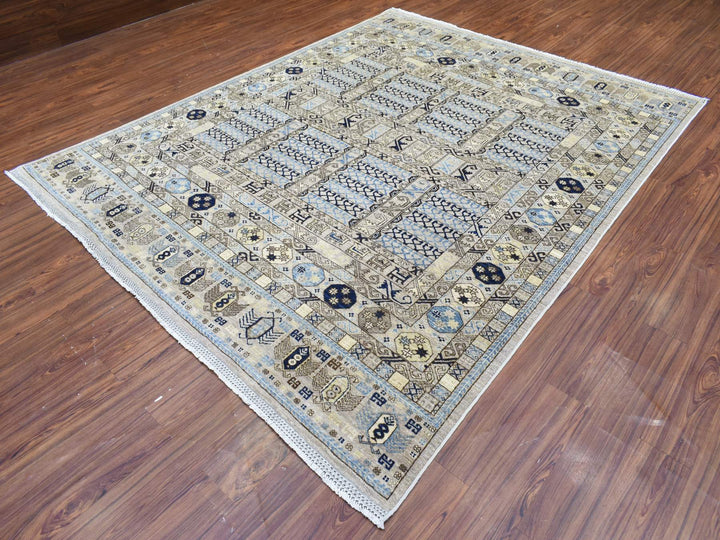 8'0" x 9'9" New Hand Knotted Beige Wool Rectangle Oriental Rug - MOA10272884