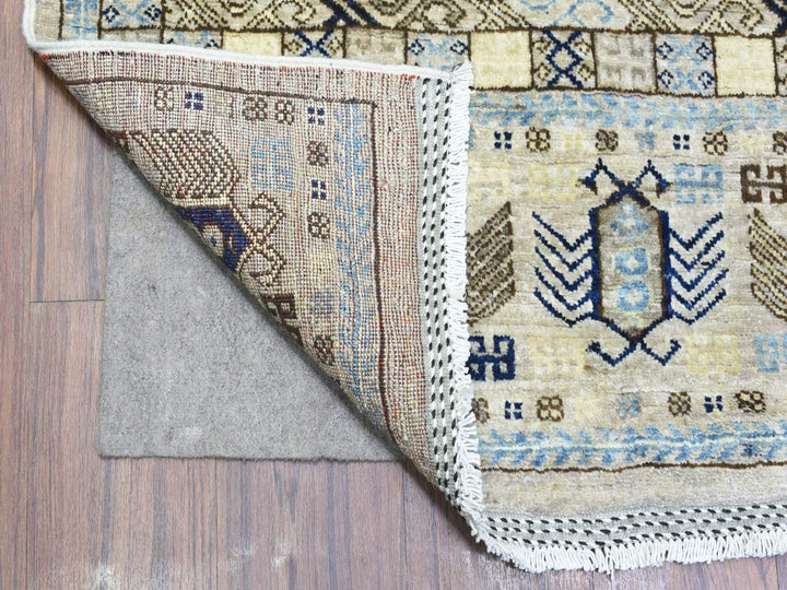 8'0" x 9'9" New Hand Knotted Beige Wool Rectangle Oriental Rug - MOA10272884