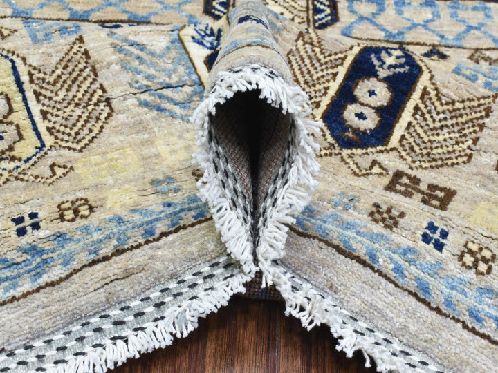 8'0" x 9'9" New Hand Knotted Beige Wool Rectangle Oriental Rug - MOA10272884