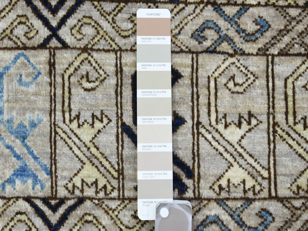 8'0" x 9'9" New Hand Knotted Beige Wool Rectangle Oriental Rug - MOA10272884