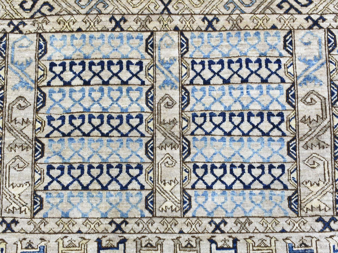 8'0" x 9'9" New Hand Knotted Beige Wool Rectangle Oriental Rug - MOA10272884