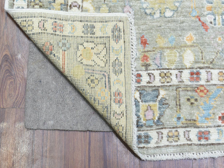 4'0" x 11'10" New Hand Knotted Grey Wool Runner Oriental Rug - MOA10272904