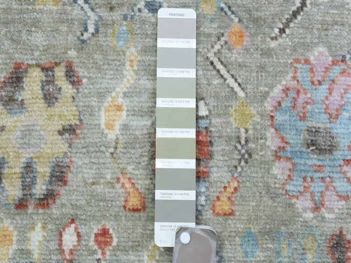 4'0" x 11'10" New Hand Knotted Grey Wool Runner Oriental Rug - MOA10272904